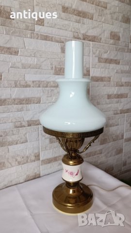 Стара нощна лампа - СССР - месинг и стъкло - №47, снимка 3 - Антикварни и старинни предмети - 44254954