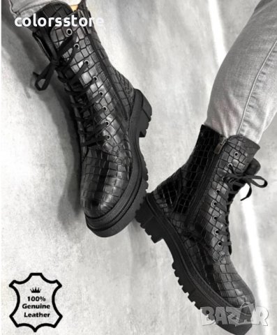 Равни боти - черна ЕСТЕСТВЕНА кожа - 2105, снимка 2 - Дамски боти - 42714810