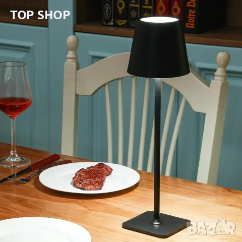 Комплект от 2 бр ЛЕД акумулаторни лампи- кафяви-метал, снимка 4 - Настолни лампи - 48645042