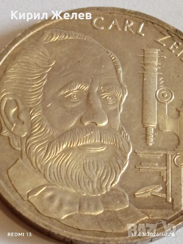 Сребърна монета 10 марки 1988г. Германия тема 100г. От смъртта на Карл Цайс за КОЛЕКЦИЯ 21229, снимка 6 - Нумизматика и бонистика - 53808341