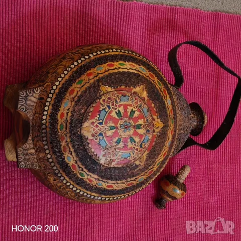 Стара дървена бъклица. , снимка 5 - Антикварни и старинни предмети - 56233034