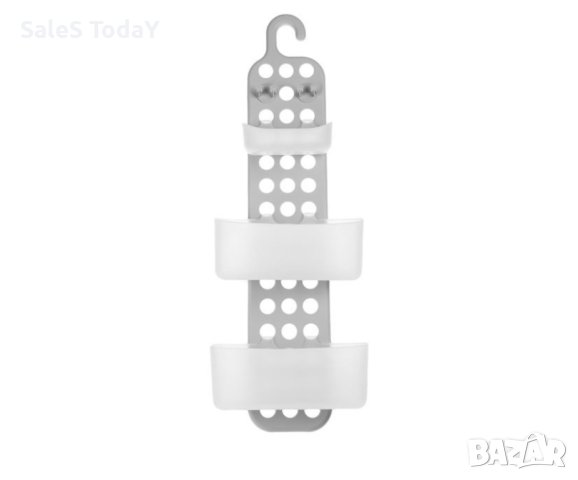 Етажерка за баня, Рафт за баня, троен, сив, 24,5x11x10 см, снимка 2 - Етажерки - 35811235