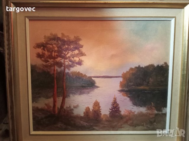 Картина масло Нощ над езерото