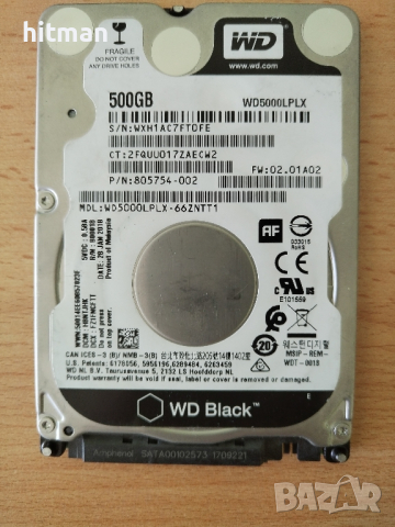 Western Digital 2.5* 500Gb Hdd-15лв, снимка 4 - Твърди дискове - 44919916