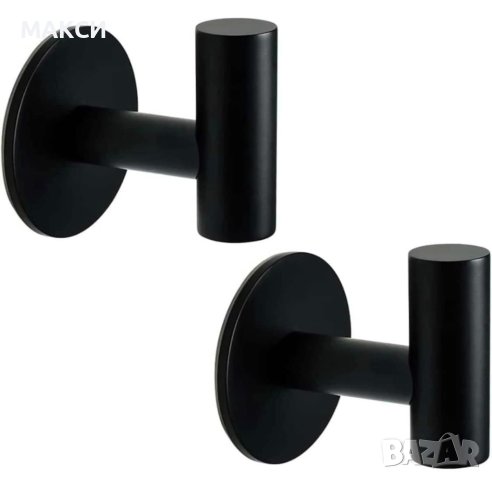 Матови черни самозалепващи се закачалки за гладка повърхност, неръждаеми, водоустойчиви и масивни, снимка 2 - Други стоки за дома - 42486150
