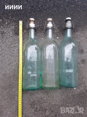 Шише с порцеланова тапа 3 бр, снимка 2 - Антикварни и старинни предмети - 52564464