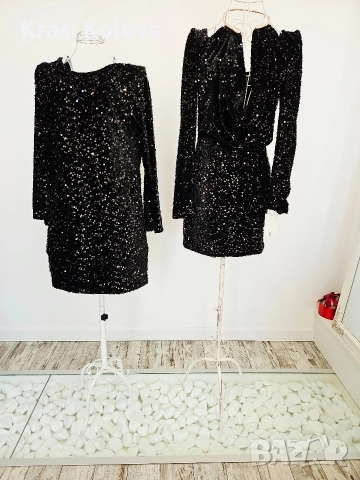 най-новите модели къси рокли с пайети, снимка 3 - Рокли - 52606345