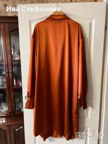 Разкошна елегантна ежедневна парти  рокля риза тежък качествен сатен сатенена ASOS , снимка 6 - Рокли - 48080956