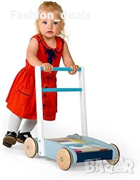 Нова Устойчива дървена проходилка Bigjigs Toys за бебе 1+ Играчки за бутане малко дете, снимка 9 - Други - 41285652