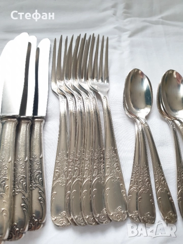 Комплект посребрени прибори, снимка 4 - Антикварни и старинни предмети - 52451821