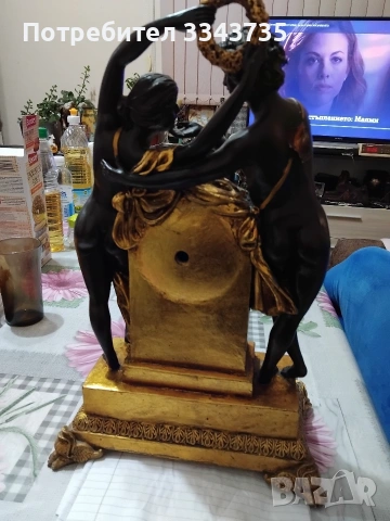 Фигуративен,античен,каминен часовник., снимка 3 - Антикварни и старинни предмети - 53523622