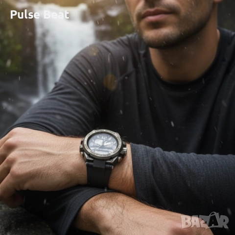 Спортен аналогово-дигитален мъжки часовник с подсветка, аларма и водоустойчив корпус, снимка 2 - Мъжки - 52046407