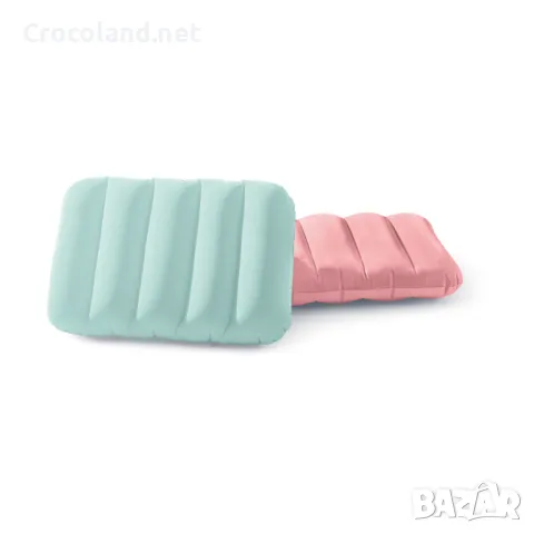 Надуваема възглавница Intex, 43 x 28 x 9 см, водоустойчива, PVC, син/жълт