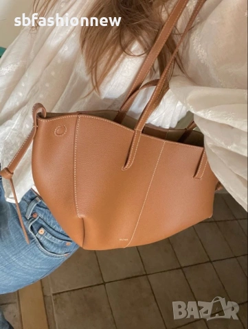 Polene дамска чанта в черно и кафяво, снимка 7 - Чанти - 53207571