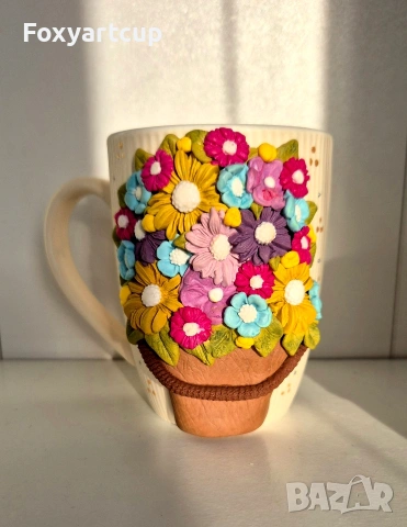 чаша полимерна глина Цветна градина 