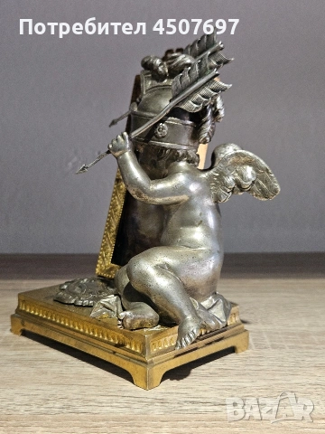 изящно бронзова Настолна рамка на  Купидон от 19 - ти век., снимка 5 - Антикварни и старинни предмети - 53793166