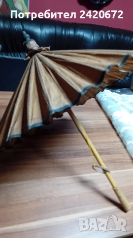 винтидж  японски  чадър за  гейши, снимка 3 - Антикварни и старинни предмети - 52083011