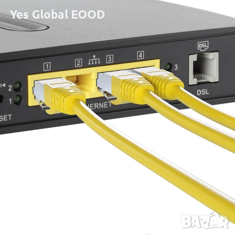 Mr. Tronic 50 м Cat7 мрежов кабел SFTP с RJ45 конектори жълт, снимка 8 - Кабели и адаптери - 52422917