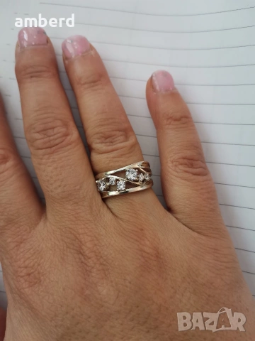 Сребърен пръстен - модел R050A, снимка 2 - Пръстени - 53557403