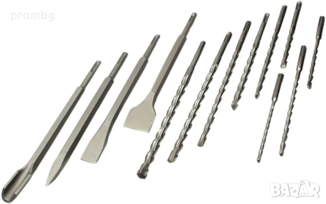 Mannesmann комплект длета и свредла 13 бр., SDS-plus, Германия, снимка 2 - Други инструменти - 48864637