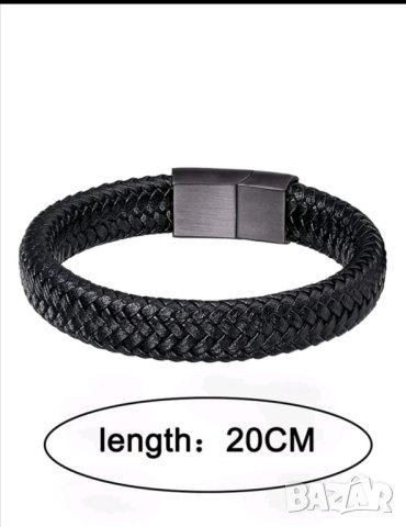 Луксозна мъжка черна гривна за подарък , снимка 3 - Други - 41780214