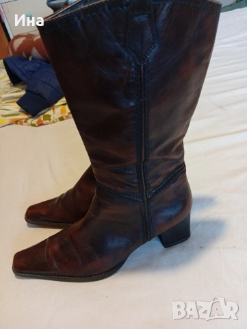 Кафяви ботуши на fashion line естествена кожа, снимка 4 - Дамски ботуши - 52838437