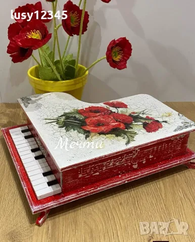 Кутия-пиано с макове!, снимка 3 - Пиана - 55880767