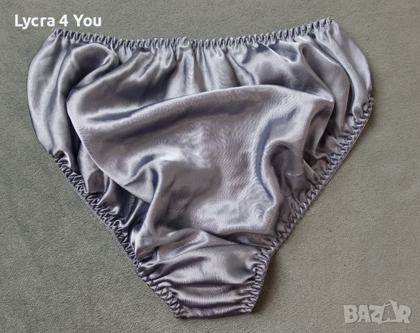 S/M сиви сатенени бикини с дантела отпред, снимка 7 - Бельо - 44447063