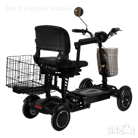 Сгъваема електрическа четириколка MaxMotors 750W - BLACK, снимка 3 - Инвалидни колички - 44659719