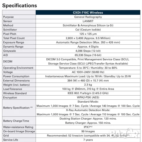 Дигитален рентгенов панел Canon 710C Cxdi, , снимка 6 - Лаборатория - 55963818