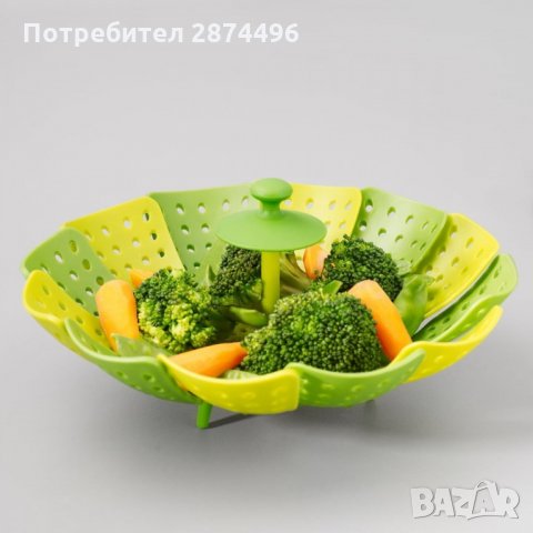 1856 Пластмасова кошничка за готвене на пара и отцеждане, снимка 3 - Други стоки за дома - 35731323