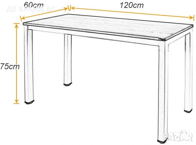 Трапезна маса / бюро AC3FB-120-UK, снимка 2 - Бюра - 36065945
