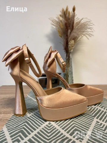 Официални обувки на висок ток (37/38 номер), снимка 3 - Дамски обувки на ток - 53642456