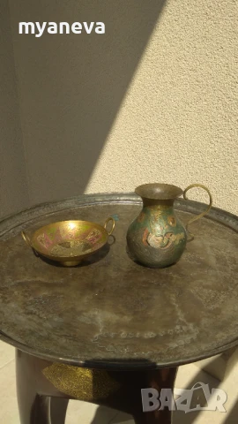Бронзови съдове с емайл и орнаменти с птици и цветя . , снимка 8 - Антикварни и старинни предмети - 50918260