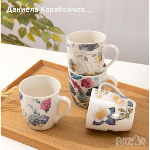 Порцеланова чаша за чай 300ML, флорални мотиви - различни варианти, снимка 2 - Чаши - 44200671