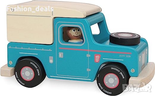 Нова играчка дървено превозно средство с шофьор и куче/2-4 год. Момичета Момчета Подарък, снимка 1 - Коли, камиони, мотори, писти - 41586507