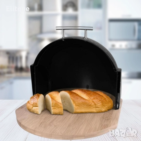 Кутия за съхранение на хляб с дървена дъска,Външни размери: 37х26.5х20 см, снимка 6 - Други - 52853440