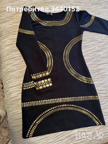 Рокля със златни орнаменти, снимка 2 - Рокли - 44921626