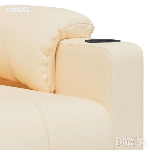 vidaXL Масажен стол, кремав, текстил, снимка 7 - Маси - 56152633