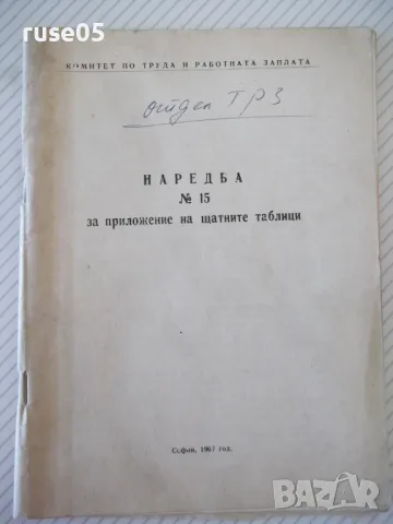 Книга "Наредба №15 за приложение на щатните таблици" 64 стр.
