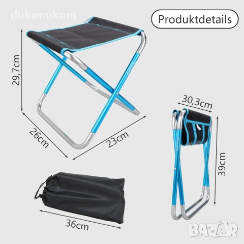 Сгъваемо къмпинг столче, леко и компактно, до 150 кг, снимка 3 - Къмпинг мебели - 53032707