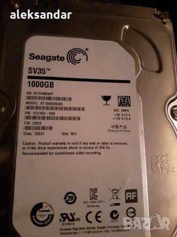 Продавам хард диск 3.5. seagate.1TB., снимка 1 - Твърди дискове - 35766949