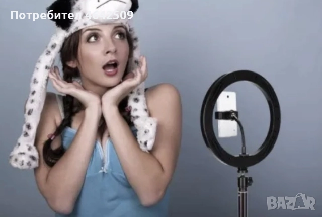 Професионална Селфи LED Ринг Лампа с Трипод USB Дистанционно , снимка 8 - Светкавици, студийно осветление - 52420039