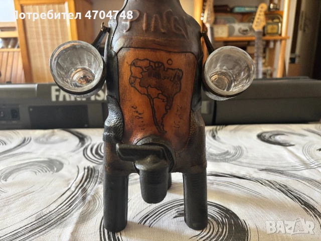 Ретро кожено шише, снимка 3 - Антикварни и старинни предмети - 53757408