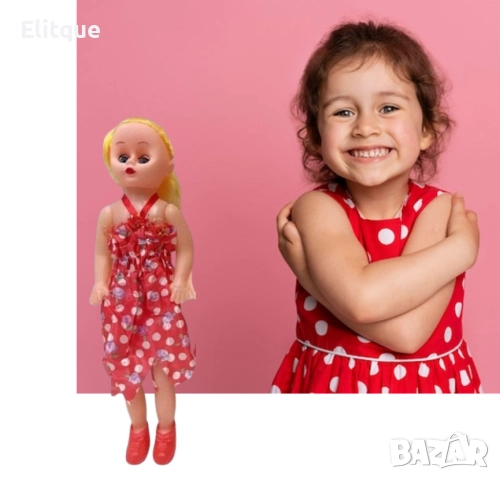 Красива кукла с елегантна флорална рокля, снимка 3 - Кукли - 52716564