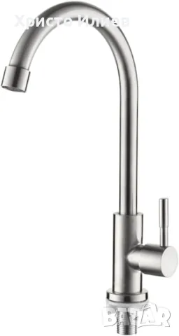 Смесител за мивка Кухненски смесител от неръждаема стомана студена вода, снимка 3 - Смесители - 50298235