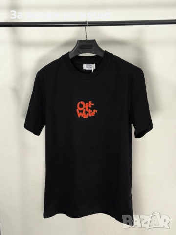 Off White Мъжка Черна Тениска👕Мъжка Блуза С Къс Ръкав В Черен Цвят Код V.B.17