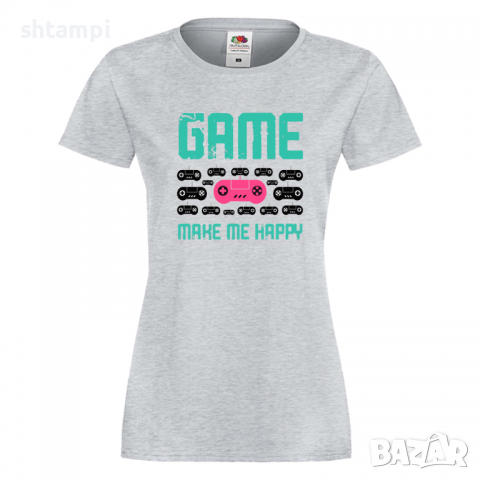 Дамска тениска Game Make Me Happy,Дамска тениска с игри,Геймс, снимка 4 - Тениски - 36190912