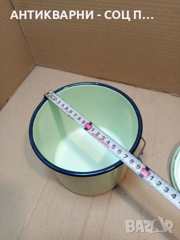 Соц Стара Емайлирана Съдинка За Мляко 2.5лт. НОМЕР 1698., снимка 10 - Антикварни и старинни предмети - 53818917