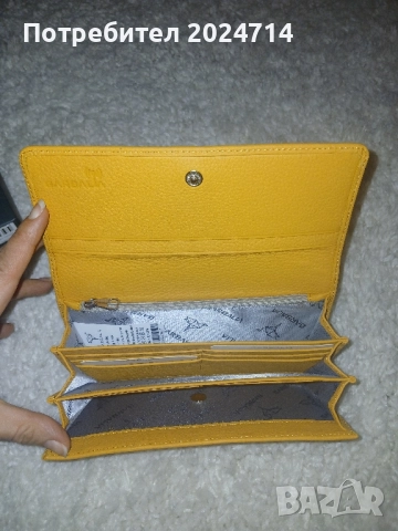 НОВО! Луксозно портмоне Garbalia естествена кожа цвят горчица, снимка 4 - Портфейли, портмонета - 52496392